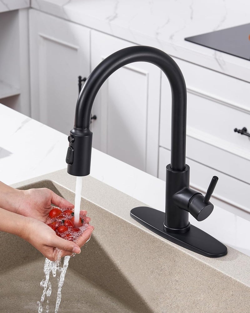 HEISOK Pull Down Faucet Head Replacement,3 Function Kitchen Sink Faucet Head with 15 Adapters,Pull Out Spray Head Replacement for Moen,Delta,Matte Black - Image 5